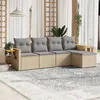 Image de vidaXL Salon de Jardin avec Coussins 5 pcs, Canapés de Terrasse, Ensemble de Meubles de Patio, Mobilier d'Extérieur, Beige 3259161
