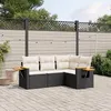 Image de vidaXL Salon de Jardin avec Coussins 4 pcs, Canapés de Terrasse, Ensemble de Meubles de Patio, Mobilier d'Extérieur, Noir 3259172