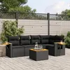 Image de vidaXL Salon de Jardin avec Coussins 6 pcs, Canapés de Terrasse, Ensemble de Meubles de Patio, Mobilier d'Extérieur, Noir 3259192