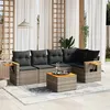 Image de Salon de jardin modulable vidaxl gris resine tressee 5 personnes 62 x 62 x 69 cm 6 pieces