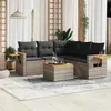 Image de Salon de jardin modulable vidaxl resine tressee gris 6 pieces 62 x 62 x 69 cm 5 personnes