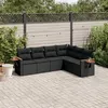 Image de Salon de jardin modulable Vidaxl 6 personnes 6 pieces noir 62.0 x 62 x 69 cm resine tressee
