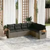 Image de Salon de jardin modulable vidaxl resine tressee 6 pieces gris 62 x 62 x 69 cm 6 personnes