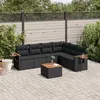 Image de vidaXL Salon de Jardin avec Coussins 7 pcs, Canapés de Terrasse, Ensemble de Meubles de Patio, Mobilier d'Extérieur, Noir 3259248