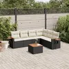 Image de Resine tressee Vidaxl 6 personnes 7 pieces noir 62.0 x 62 x 69 salon de jardin modulable