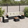 Image de vidaXL Salon de Jardin avec Coussins 7 pcs, Canapés de Terrasse, Ensemble de Meubles de Patio, Mobilier d'Extérieur, Noir 3259263