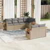 Image de Salon de jardin modulable Vidaxl resine tressee 7 personnes 7 pieces 62.0 x 62 x 69 cm beige