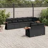 Image de 8 personnes Vidaxl salon de jardin modulable 8 pieces resine tressee 62.0 x 62 x 69 noir