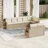 Image de Salon de jardin modulable vidaxl rotin beige 8 personnes 62 x 62 x 69 cm 8 pieces