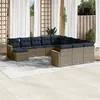 Image de Salon de jardin modulable VIDAXL rotin beige 9 pieces 62 x 62 x 69 cm 8 personnes
