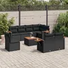Image de vidaXL 9-delige Loungeset met kussens poly rattan zwart3259409