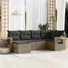 Image de Salon de jardin modulable Vidaxl 6 pieces 6 personnes gris 62.0 x 62 x 69 cm resine tressee