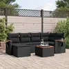Image de vidaXL Salon de Jardin avec Coussins 7 pcs, Canapés de Terrasse, Ensemble de Meubles de Patio, Mobilier d'Extérieur, Noir 3259423