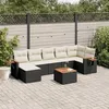 Image de Vidaxl Salon de jardin modulable - Lot de 8 pièces - Rotin Noir 7 personnes