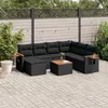 Image de vidaXL 8-delige Loungeset met kussens poly rattan zwart3259451
