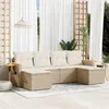 Image de Salon de jardin modulable GENERIQUE resine tressee 6 pieces beige 55 x 62 x 69 cm 6 personnes
