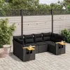 Image de Salon de jardin modulable Vidaxl 6 personnes 6 pieces resine tressee 62.0 x 62 x 69 cm noir