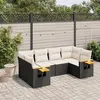 Image de vidaXL Salon de Jardin avec Coussins 6 pcs, Canapés de Terrasse, Ensemble de Meubles de Patio, Mobilier d'Extérieur, Noir 3259501