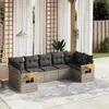 Image de Salon de jardin modulable vidaxl resine tressee gris 7 personnes 62 x 62 x 69 cm 7 pieces