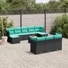 Image de Salon de jardin modulable vidaxl 9 personnes rotin beige 62 x 62 x 69 cm 10 pieces