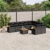 Image de Salon de jardin modulable Vidaxl 10 pieces 9 personnes noir 62.0 x 62 x 69 resine tressee