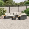 Image de vidaXL Salon de Jardin avec Coussins 10 pcs, Canapés de Terrasse, Ensemble de Meubles de Patio, Mobilier d'Extérieur, Noir 3259550