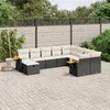 Image de vidaXL Salon de Jardin avec Coussins 10 pcs, Canapés de Terrasse, Ensemble de Meubles de Patio, Mobilier d'Extérieur, Noir 3259557