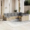 Image de Vidaxl Salon de jardin modulable - 10 pièces - Rotin beige - Table pliante - 9 personnes - 62 x 62 x 69 cm