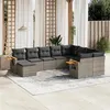 Image de Salon de jardin modulable vidaxl gris 9 personnes 10 pieces 62 x 62 x 69 cm resine tressee
