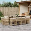 Image de Salon de jardin modulable vidaxl resine tressee beige 10 personnes 62 x 62 x 69 cm 11 pieces