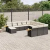 Image de vidaXL Salon de Jardin avec Coussins 11 pcs, Canapés de Terrasse, Ensemble de Meubles de Patio, Mobilier d'Extérieur, Noir 3259606