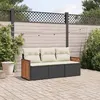 Image de Salon de jardin modulable vidaxl rotin 3 personnes 3 pieces