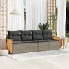 Image de vidaXL Salon de Jardin avec Coussins 4 pcs, Canapés de Terrasse, Ensemble de Meubles de Patio, Mobilier d'Extérieur, Gris 3259855