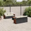 Image de vidaXL Salon de Jardin avec Coussins 7 pcs, Canapés de Terrasse, Ensemble de Meubles de Patio, Mobilier d'Extérieur, Noir 3259872
