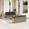 Image de vidaXL Salon de Jardin avec Coussins 7 pcs, Canapés de Terrasse, Ensemble de Meubles de Patio, Mobilier d'Extérieur, Gris 3259876