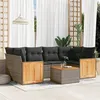 Image de vidaXL Salon de Jardin avec Coussins 7 pcs, Canapés de Terrasse, Ensemble de Meubles de Patio, Mobilier d'Extérieur, Gris 3259883