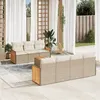 Image de Salon de jardin modulable vidaxl rotin beige 8 pieces 62 x 55 x 69 cm 7 personnes