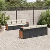 Image de Salon de jardin modulable Vidaxl rotin noir 9 pieces x 59 x 69 8 personnes