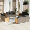 Image de Salon de jardin modulable VIDAXL resine tressee gris 12 pieces x 59 x 69 12 personnes