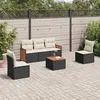 Image de vidaXL Salon de jardin 6 pcs avec coussins noir résine tressée 3259935