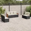Image de vidaXL Salon de Jardin avec Coussins 7 pcs, Canapés de Patio, Ensemble de Meubles, Mobilier de Terrasse Extérieur, Noir 3259956