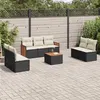 Image de Salon de jardin modulable Vidaxl rotin noir 8 pieces x 59 x 69 7 personnes