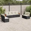 Image de Salon de jardin modulable GENERIQUE 8 pieces noir 8 personnes 62 x 55 x 69 cm resine tressee