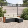 Image de Salon de jardin modulable vidaxl resine tressee noir 4 personnes 62 x 55 x 69 cm 4 pieces