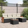 Image de vidaXL Salon de Jardin avec Coussins 6 pcs, Canapés de Patio, Ensemble de Meubles, Mobilier de Terrasse Extérieur, Noir 3260005