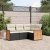 Image de Salon de jardin modulable vidaxl resine tressee 4 personnes 4 pieces 62 x 62 x 69 cm noir