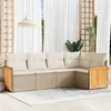 Image de vidaXL Salon de Jardin avec Coussins 5 pcs, Canapés de Terrasse, Ensemble de Meubles de Patio, Mobilier d'Extérieur, Beige 3260028