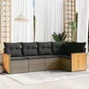 Image de vidaXL Salon de Jardin avec Coussins 5 pcs, Canapés de Terrasse, Ensemble de Meubles de Patio, Mobilier d'Extérieur, Gris 3260030