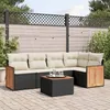 Image de vidaXL Salon de Jardin avec Coussins 6 pcs, Canapés de Patio, Ensemble de Meubles, Mobilier de Terrasse Extérieur, Noir 3260033