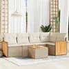 Image de Salon de jardin vidaxl resine tressee 5 personnes beige 62 x 62 x 69 cm 6 pieces